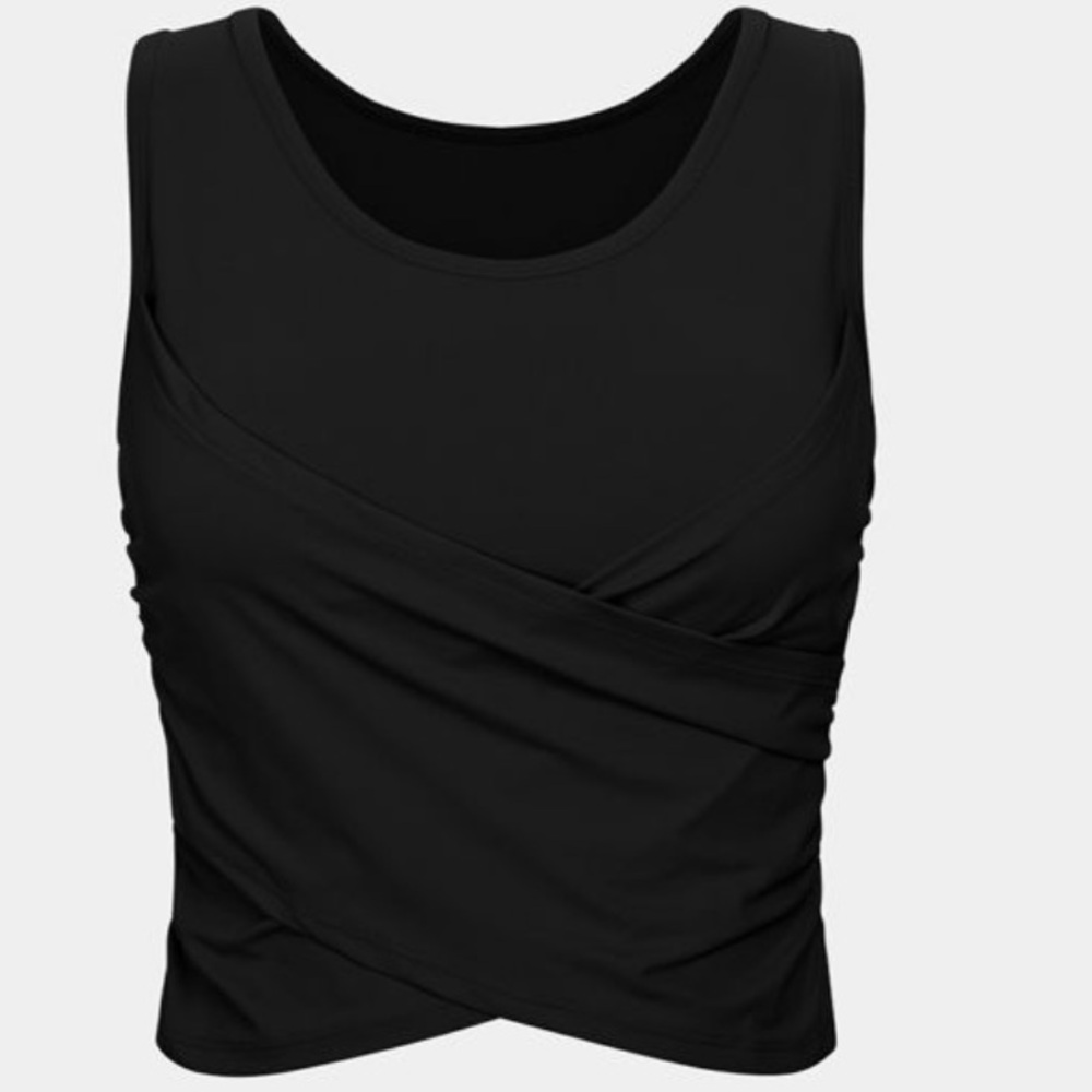 Halara cropped tank top black small